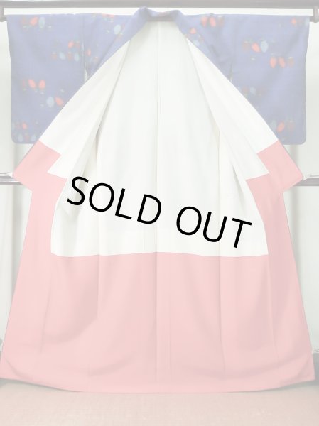 画像2: K0324W Mint  紬 女性用着物  シルク(正絹) ヘザー(杢)  青, 抽象的模様 【中古】 【USED】 【リサイクル】 ★★★★☆ (2)