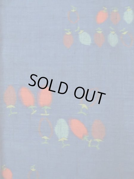 画像3: K0324W Mint  紬 女性用着物  シルク(正絹) ヘザー(杢)  青, 抽象的模様 【中古】 【USED】 【リサイクル】 ★★★★☆ (3)