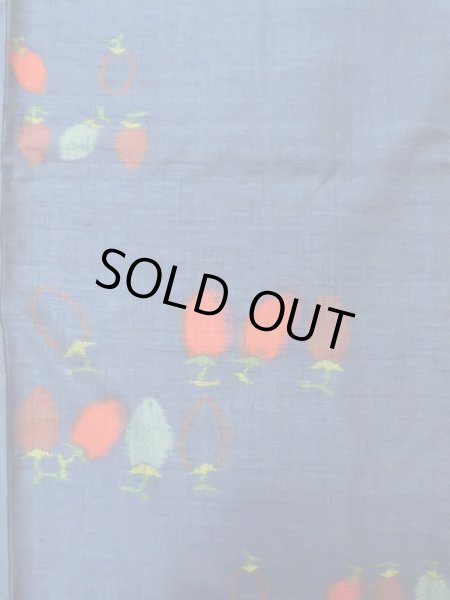 画像4: K0324W Mint  紬 女性用着物  シルク(正絹) ヘザー(杢)  青, 抽象的模様 【中古】 【USED】 【リサイクル】 ★★★★☆ (4)