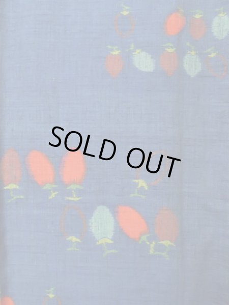 画像5: K0324W Mint  紬 女性用着物  シルク(正絹) ヘザー(杢)  青, 抽象的模様 【中古】 【USED】 【リサイクル】 ★★★★☆ (5)