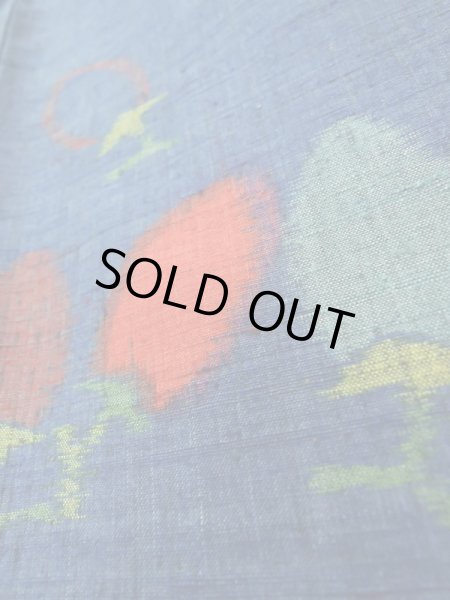 画像10: K0324W Mint  紬 女性用着物  シルク(正絹) ヘザー(杢)  青, 抽象的模様 【中古】 【USED】 【リサイクル】 ★★★★☆ (10)