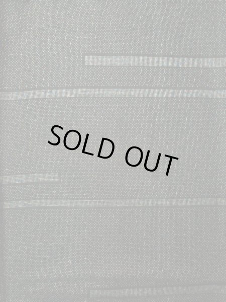 画像3: K0324X Mint  紬 女性用着物  シルク（正絹） ヘザー（杢）  黒, 線 【中古】 【USED】 【リサイクル】 ★★★★★ (3)