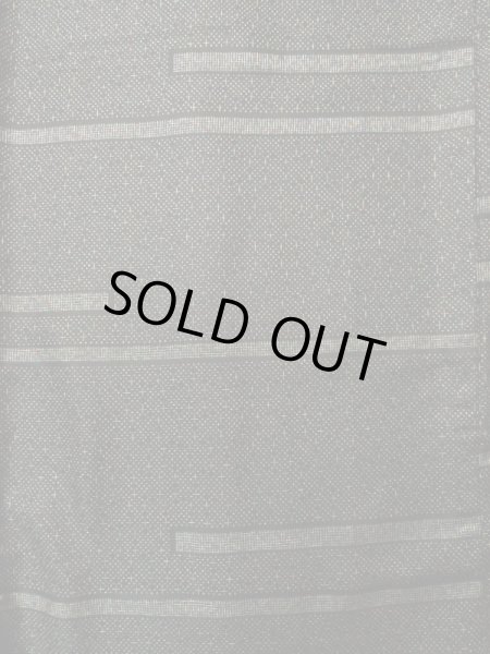 画像4: K0324X Mint  紬 女性用着物  シルク（正絹） ヘザー（杢）  黒, 線 【中古】 【USED】 【リサイクル】 ★★★★★ (4)