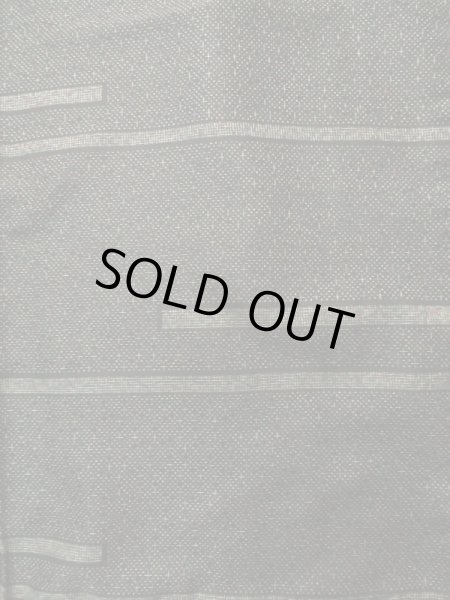 画像5: K0324X Mint  紬 女性用着物  シルク（正絹） ヘザー（杢）  黒, 線 【中古】 【USED】 【リサイクル】 ★★★★★ (5)