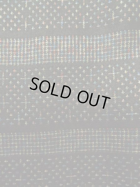 画像6: K0324X Mint  紬 女性用着物  シルク（正絹） ヘザー（杢）  黒, 線 【中古】 【USED】 【リサイクル】 ★★★★★ (6)