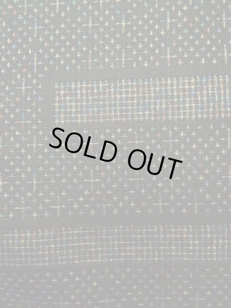 画像7: K0324X Mint  紬 女性用着物  シルク（正絹） ヘザー（杢）  黒, 線 【中古】 【USED】 【リサイクル】 ★★★★★ (7)