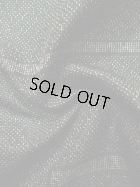 画像12: K0324X Mint  紬 女性用着物  シルク（正絹） ヘザー（杢）  黒, 線 【中古】 【USED】 【リサイクル】 ★★★★★ (12)