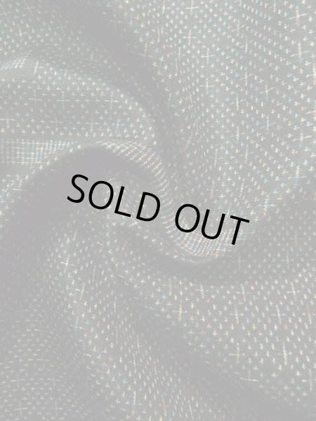 画像13: K0324X Mint  紬 女性用着物  シルク（正絹） ヘザー（杢）  黒, 線 【中古】 【USED】 【リサイクル】 ★★★★★ (13)