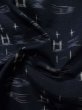 画像12: K0330B  紬 女性用着物  シルク（正絹）   ネイビー（紺）, 抽象的模様 【中古】 【USED】 【リサイクル】 ★☆☆☆☆ (12)