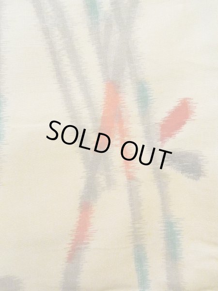 画像6: K0330D  紬 女性用着物  シルク（正絹）   オフ　ホワイト, 花 【中古】 【USED】 【リサイクル】 ★★★☆☆ (6)