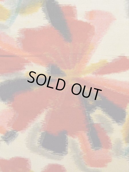 画像7: K0330D  紬 女性用着物  シルク（正絹）   オフ　ホワイト, 花 【中古】 【USED】 【リサイクル】 ★★★☆☆ (7)