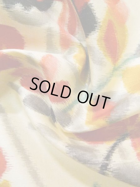 画像13: K0330D  紬 女性用着物  シルク（正絹）   オフ　ホワイト, 花 【中古】 【USED】 【リサイクル】 ★★★☆☆ (13)