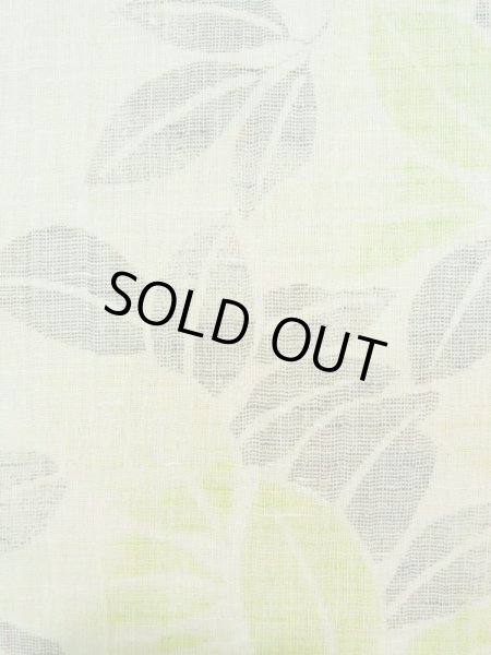 画像7: K0407B Mint  夏物 女性用着物 小地谷縮 麻 淡い 薄い 黄緑色, 花 【中古】 【USED】 【リサイクル】 ★★★★☆ (7)