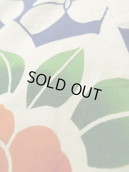 画像11: K0414C  注染浴衣 女性用着物 1960-1970年代 綿   藍, バラ 【中古】 【USED】 【リサイクル】 ★★☆☆☆ (11)