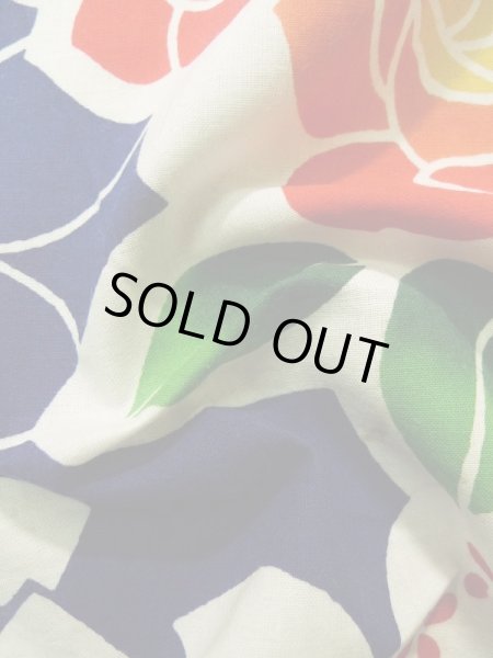 画像12: K0414C  注染浴衣 女性用着物 1960-1970年代 綿   藍, バラ 【中古】 【USED】 【リサイクル】 ★★☆☆☆ (12)