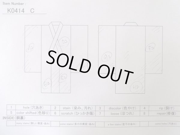 画像14: K0414C  注染浴衣 女性用着物 1960-1970年代 綿   藍, バラ 【中古】 【USED】 【リサイクル】 ★★☆☆☆ (14)