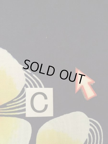 画像17: K0414E  注染浴衣 女性用着物 1960-1970年代 綿   黒, 花 【中古】 【USED】 【リサイクル】 ★★★☆☆ (17)