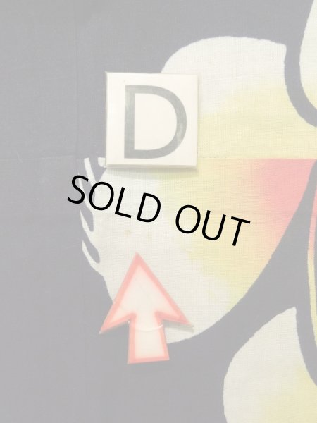 画像18: K0414E  注染浴衣 女性用着物 1960-1970年代 綿   黒, 花 【中古】 【USED】 【リサイクル】 ★★★☆☆ (18)