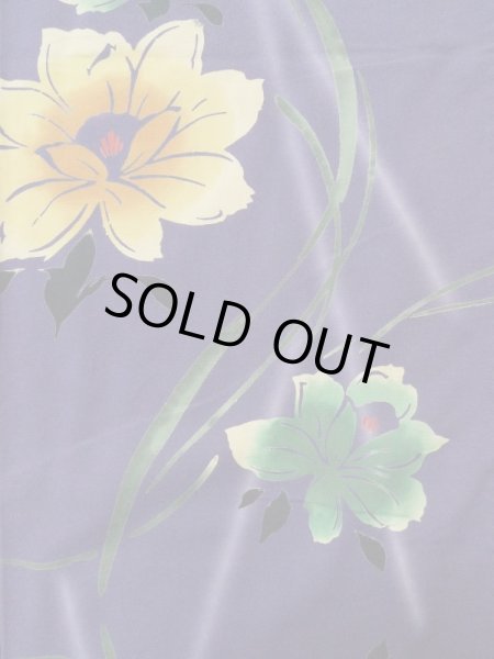 画像4: K0414H  浴衣(海外製) 女性用着物  綿   紫, 花 【中古】 【USED】 【リサイクル】 ★★★☆☆ (4)