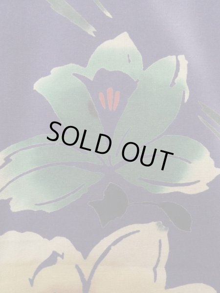 画像7: K0414H  浴衣(海外製) 女性用着物  綿   紫, 花 【中古】 【USED】 【リサイクル】 ★★★☆☆ (7)