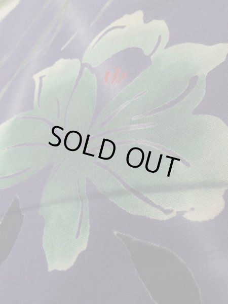 画像9: K0414H  浴衣(海外製) 女性用着物  綿   紫, 花 【中古】 【USED】 【リサイクル】 ★★★☆☆ (9)