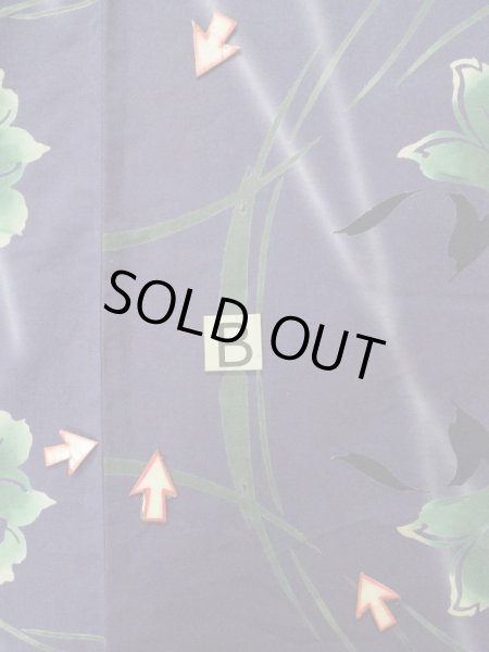 画像16: K0414H  浴衣(海外製) 女性用着物  綿   紫, 花 【中古】 【USED】 【リサイクル】 ★★★☆☆ (16)