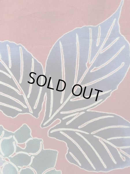 画像8: K0414J  注染浴衣 女性用着物 紫陽花 綿   赤,  【中古】 【USED】 【リサイクル】 ★★★★☆ (8)