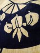 画像9: K0414R  浴衣（日本製） 女性用着物 1960-1970年代 綿麻   オフ　ホワイト, あやめ 【中古】 【USED】 【リサイクル】 ★★☆☆☆ (9)