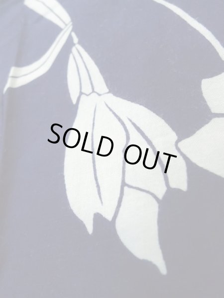 画像10: K0414S  浴衣(日本製) 女性用着物 百合、1960-1970年代 綿   藍,  【中古】 【USED】 【リサイクル】 ★★★☆☆ (10)