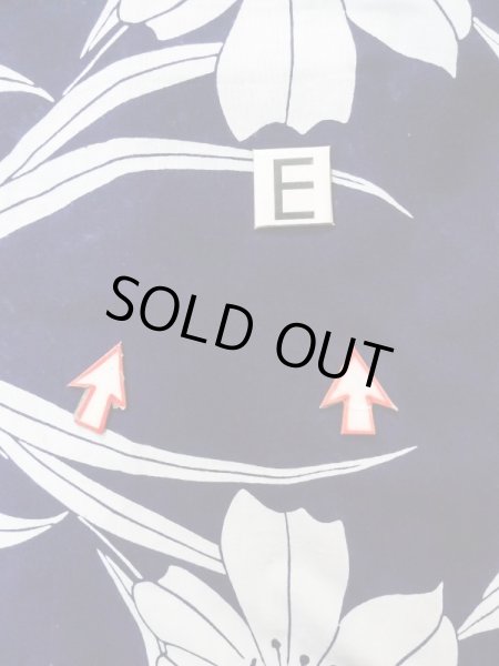 画像19: K0414S  浴衣(日本製) 女性用着物 百合、1960-1970年代 綿   藍,  【中古】 【USED】 【リサイクル】 ★★★☆☆ (19)