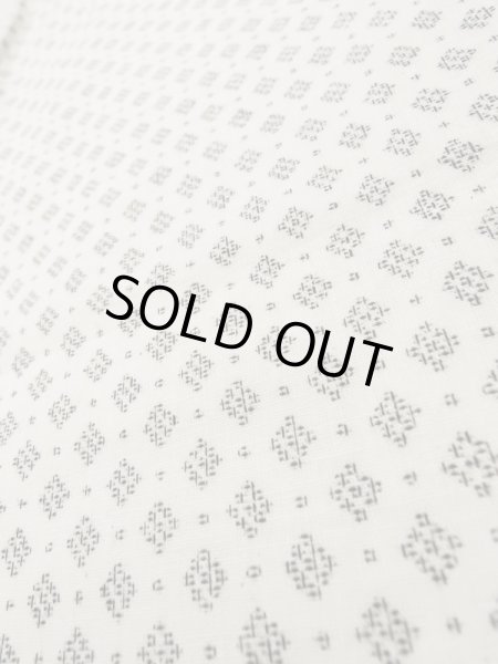 画像8: K0414W  単衣 女性用着物  麻   白, 幾何学模様 【中古】 【USED】 【リサイクル】 ★★★☆☆ (8)