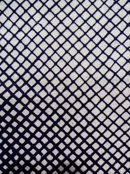 画像8: K0415D  浴衣（日本製） 女性用着物 1960-1970年代 綿   藍, 花 【中古】 【USED】 【リサイクル】 ★★★☆☆ (8)