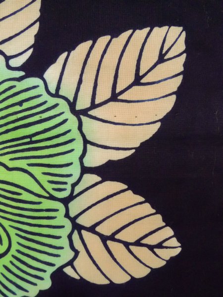 画像7: K0421B 女性用 注染浴衣   綿 藍,  花 【中古】【USED】【リサイクル】 ★★★☆☆【K0421B】 (7)