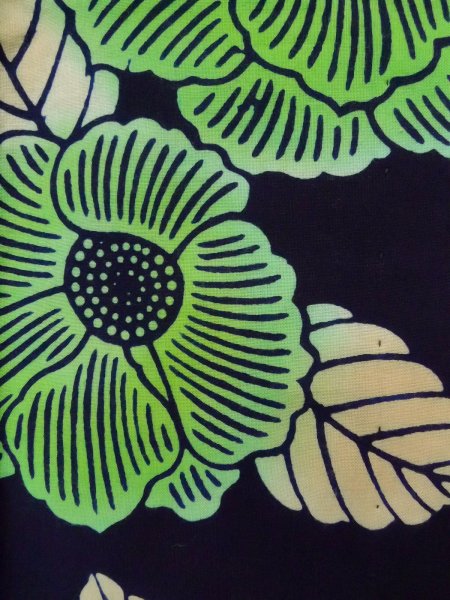 画像8: K0421B 女性用 注染浴衣   綿 藍,  花 【中古】【USED】【リサイクル】 ★★★☆☆【K0421B】 (8)