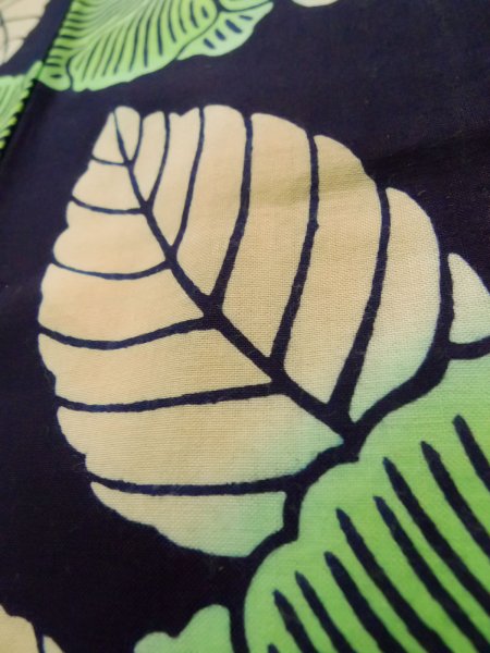 画像9: K0421B 女性用 注染浴衣   綿 藍,  花 【中古】【USED】【リサイクル】 ★★★☆☆【K0421B】 (9)