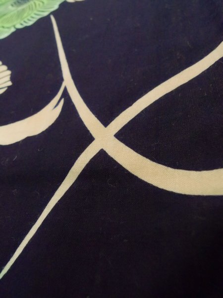 画像11: K0421B 女性用 注染浴衣   綿 藍,  花 【中古】【USED】【リサイクル】 ★★★☆☆【K0421B】 (11)