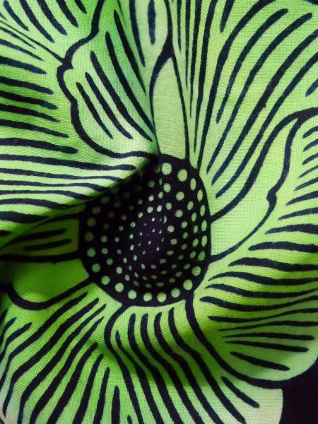 画像13: K0421B 女性用 注染浴衣   綿 藍,  花 【中古】【USED】【リサイクル】 ★★★☆☆【K0421B】 (13)