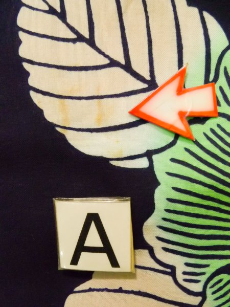 画像15: K0421B 女性用 注染浴衣   綿 藍,  花 【中古】【USED】【リサイクル】 ★★★☆☆【K0421B】 (15)