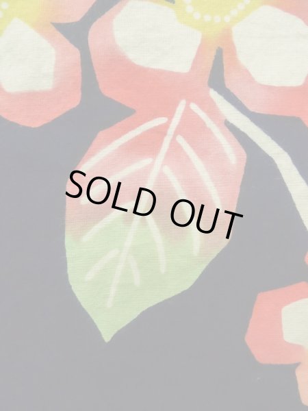 画像7: K0421C  注染浴衣 女性用着物  綿   藍, 花 【中古】 【USED】 【リサイクル】 ★☆☆☆☆ (7)