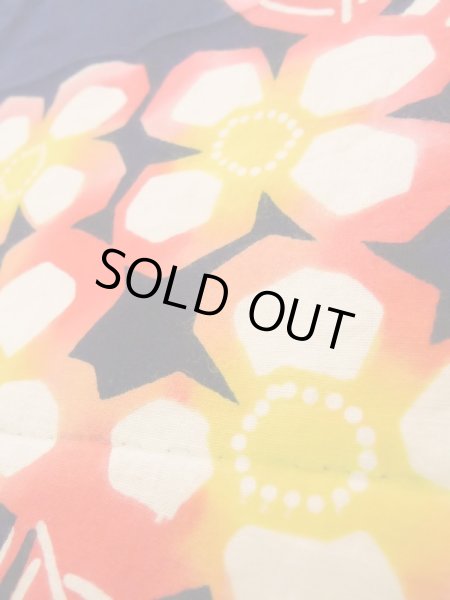 画像9: K0421C  注染浴衣 女性用着物  綿   藍, 花 【中古】 【USED】 【リサイクル】 ★☆☆☆☆ (9)