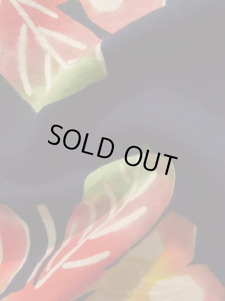 画像12: K0421C  注染浴衣 女性用着物  綿   藍, 花 【中古】 【USED】 【リサイクル】 ★☆☆☆☆ (12)