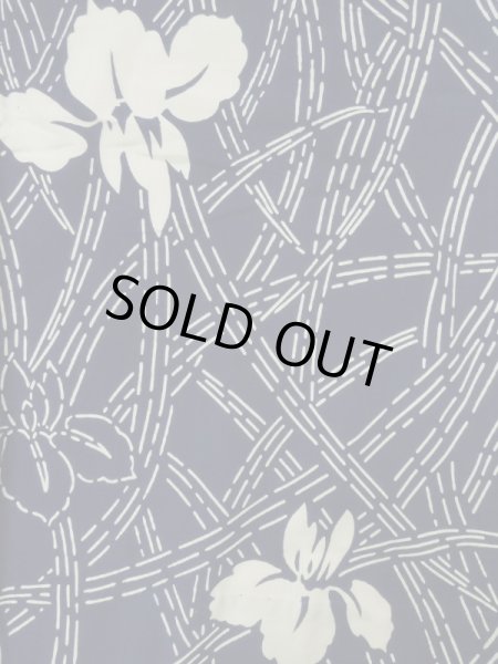 画像3: K0421G  浴衣（日本製） 女性用着物  綿   藍, あやめ 【中古】 【USED】 【リサイクル】 ★★☆☆☆ (3)