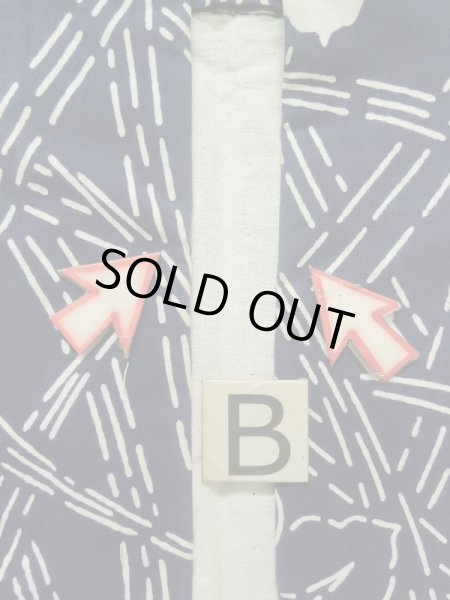 画像16: K0421G  浴衣（日本製） 女性用着物  綿   藍, あやめ 【中古】 【USED】 【リサイクル】 ★★☆☆☆ (16)