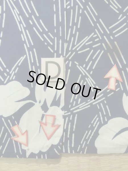 画像18: K0421G  浴衣（日本製） 女性用着物  綿   藍, あやめ 【中古】 【USED】 【リサイクル】 ★★☆☆☆ (18)