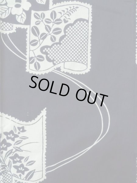 画像4: K0421I  浴衣(日本製) 女性用着物  綿   藍, 花 【中古】 【USED】 【リサイクル】 ★★★☆☆ (4)