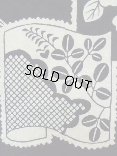 画像6: K0421I  浴衣(日本製) 女性用着物  綿   藍, 花 【中古】 【USED】 【リサイクル】 ★★★☆☆ (6)