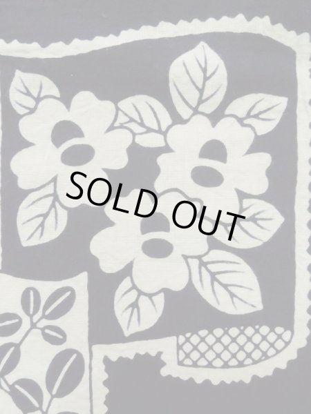 画像7: K0421I  浴衣(日本製) 女性用着物  綿   藍, 花 【中古】 【USED】 【リサイクル】 ★★★☆☆ (7)