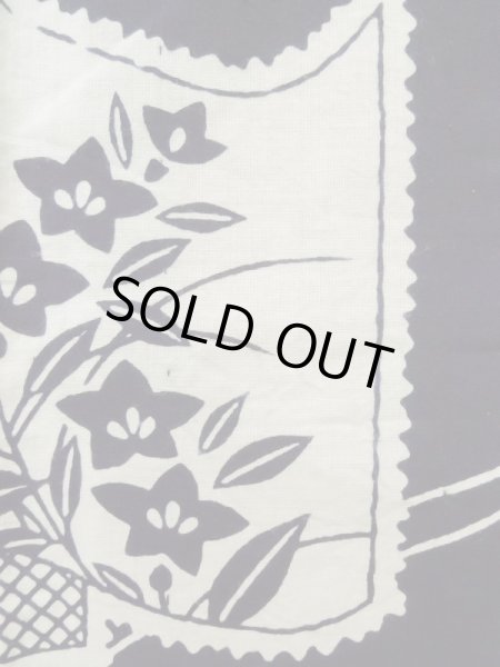 画像8: K0421I  浴衣(日本製) 女性用着物  綿   藍, 花 【中古】 【USED】 【リサイクル】 ★★★☆☆ (8)