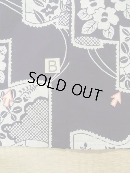 画像16: K0421I  浴衣(日本製) 女性用着物  綿   藍, 花 【中古】 【USED】 【リサイクル】 ★★★☆☆ (16)