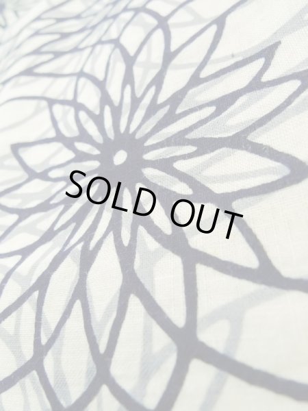 画像8: K0421N  浴衣(日本製) 女性用着物  綿麻   藍, 花 【中古】 【USED】 【リサイクル】 ★★☆☆☆ (8)